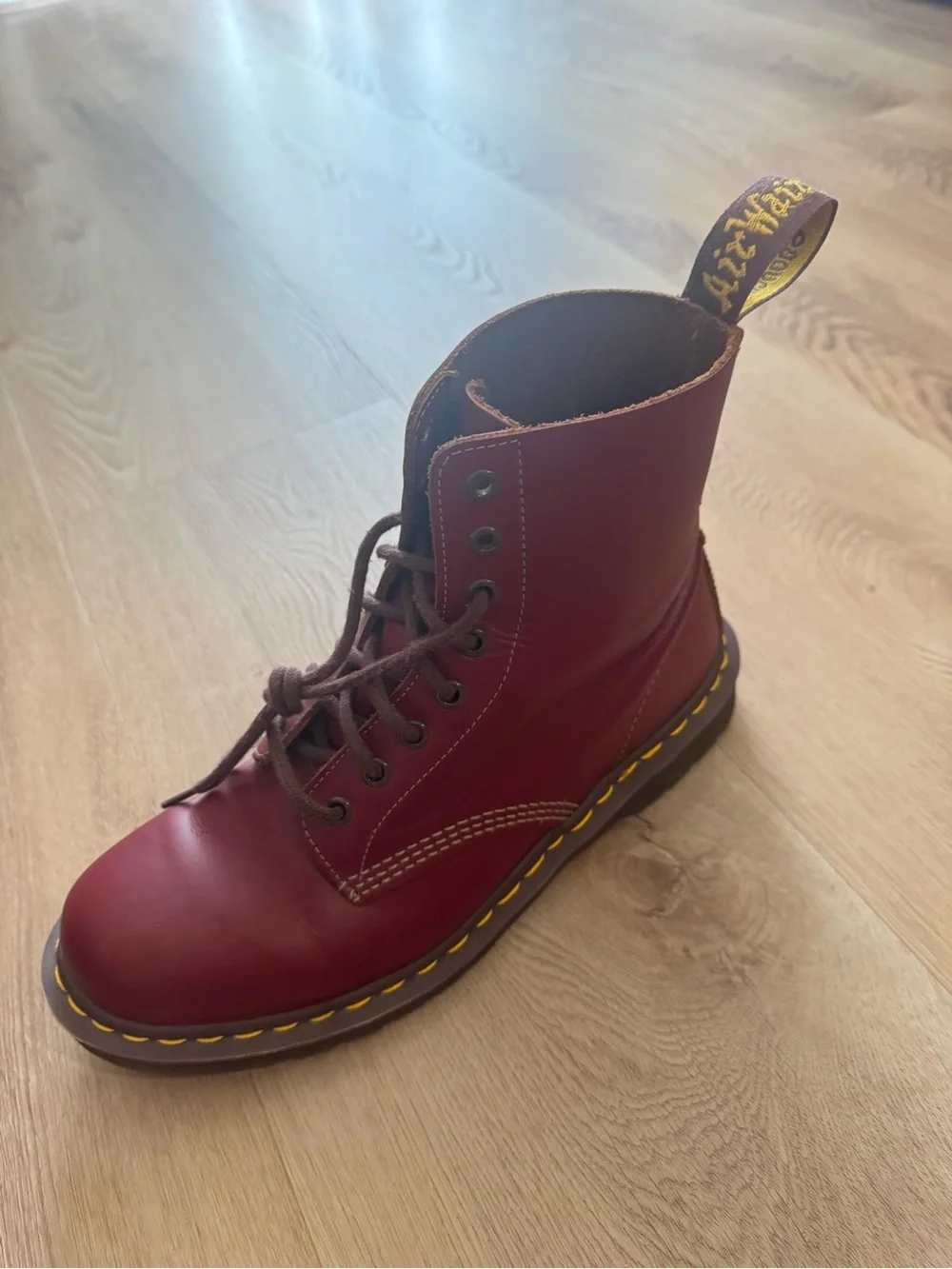 Dr. Martens Burgundy Leather Ankle Boots